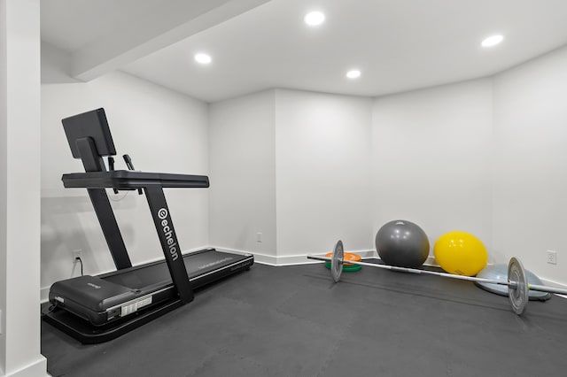 2693 Sanctuary Dr, Stevensville, MI 49127 - exercise room with baseboards and recessed lighting