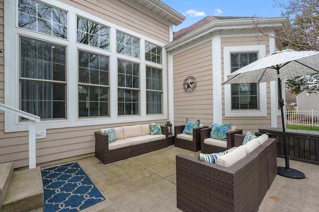 2693 Sanctuary Dr, Stevensville, MI 49127 - view of patio / terrace featuring an outdoor living space and fence