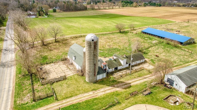 aerial view with a rural view