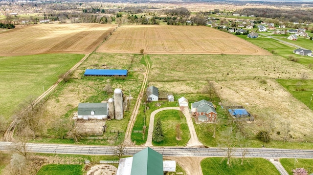 bird's eye view featuring a rural view