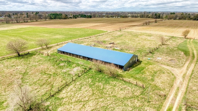 drone / aerial view with a rural view
