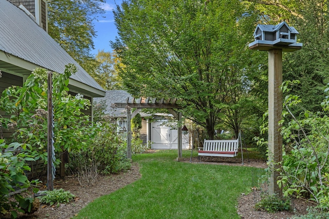 16191 4th Ln, Union Pier, MI 49129 - view of yard with a pergola