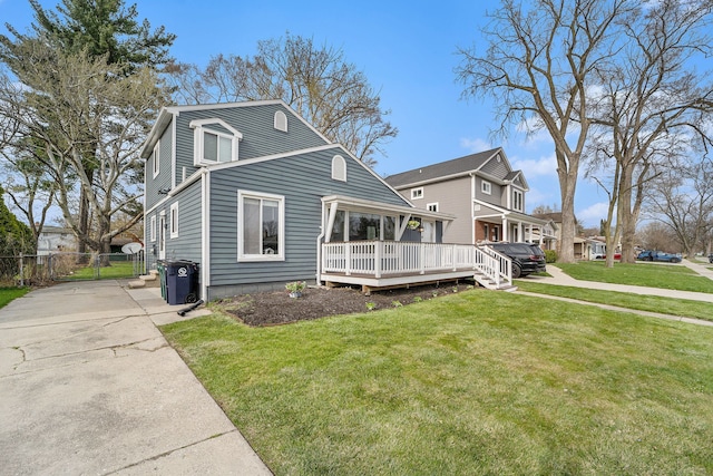 view of front of property featuring a deck