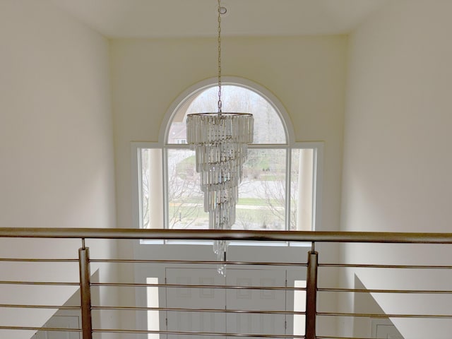 details featuring a notable chandelier