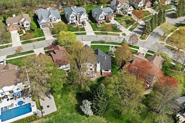 birds eye view of property featuring a residential view