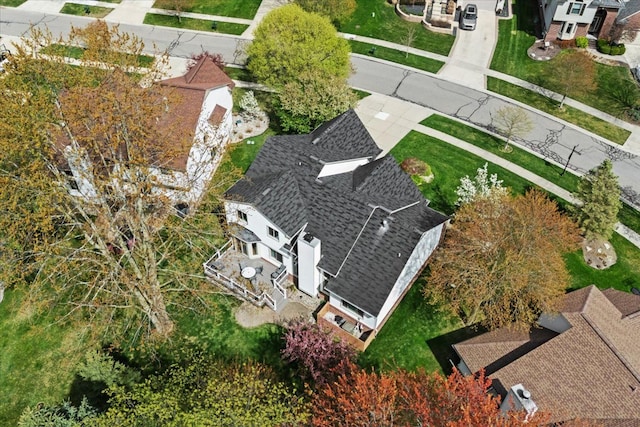 aerial view with a residential view