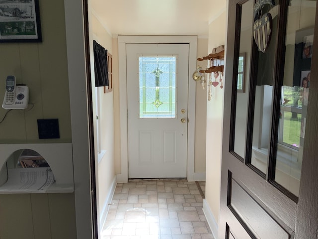 entryway with baseboards