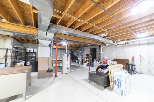 333 Quarterline St, Newaygo, MI 49337 - unfinished basement featuring water heater