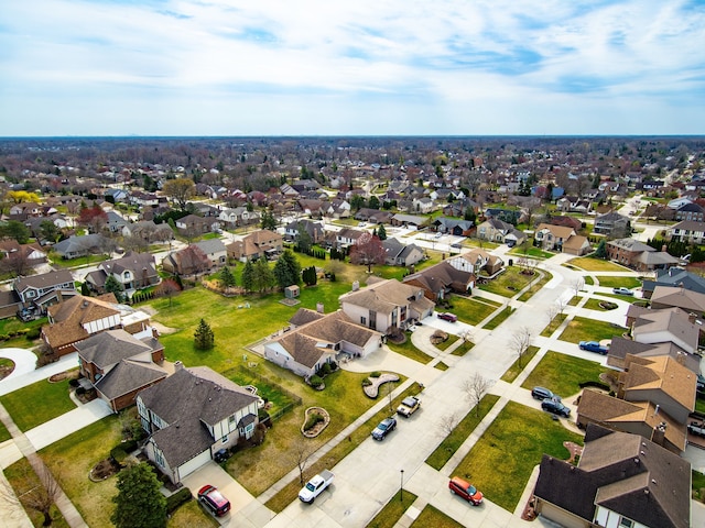 aerial view with a residential view