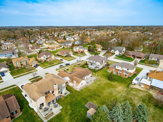 bird's eye view with a residential view