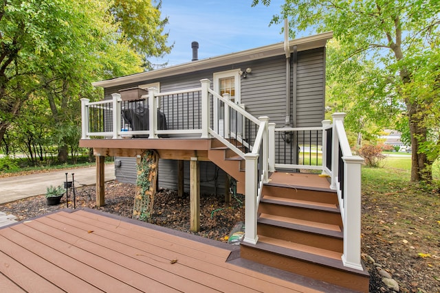 19737 Clement Rd, Northville, MI 48167 - wooden deck with stairs