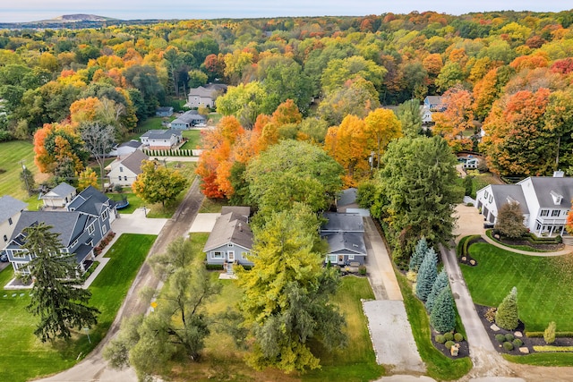 19737 Clement Rd, Northville, MI 48167 - aerial perspective of suburban area with a heavily wooded area