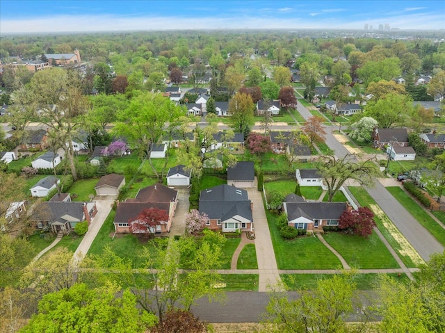 drone / aerial view with a residential view