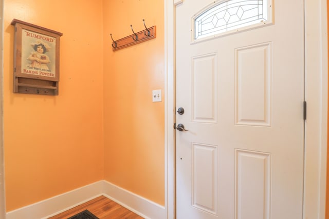 324 Albany St, Ferndale, MI 48220 - doorway with baseboards and wood finished floors