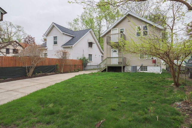 324 Albany St, Ferndale, MI 48220 - back of property with a balcony and central air condition unit