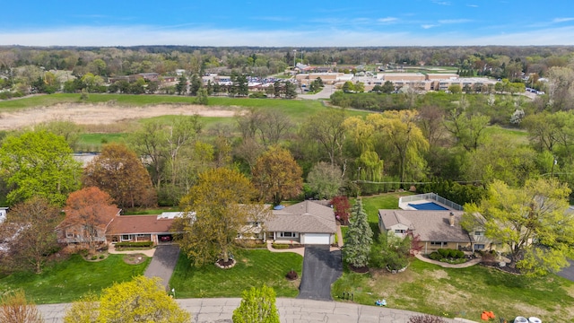 bird's eye view featuring a residential view