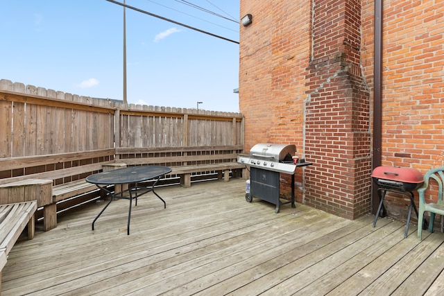 deck with area for grilling