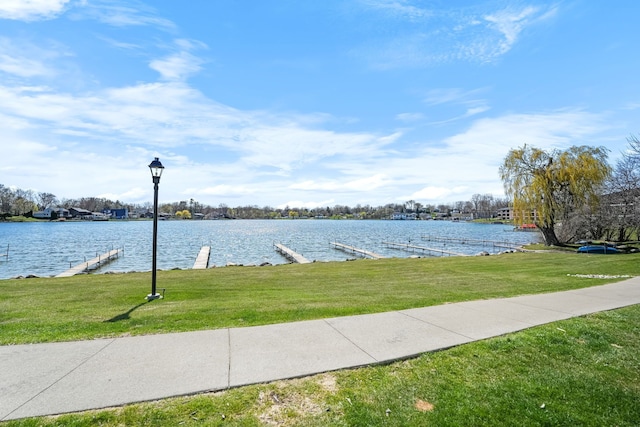 3553 Port Cove Dr Unit 37, Waterford, MI 48328 - view of water feature featuring a dock