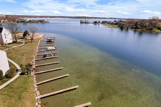 3553 Port Cove Dr Unit 37, Waterford, MI 48328 - birds eye view of property featuring a water view