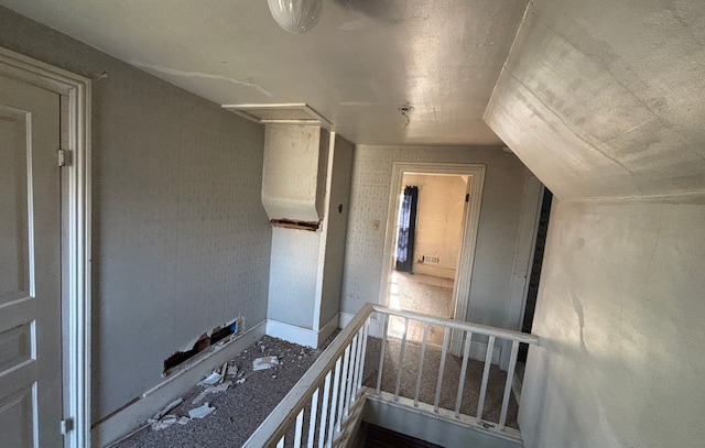 interior space featuring vaulted ceiling