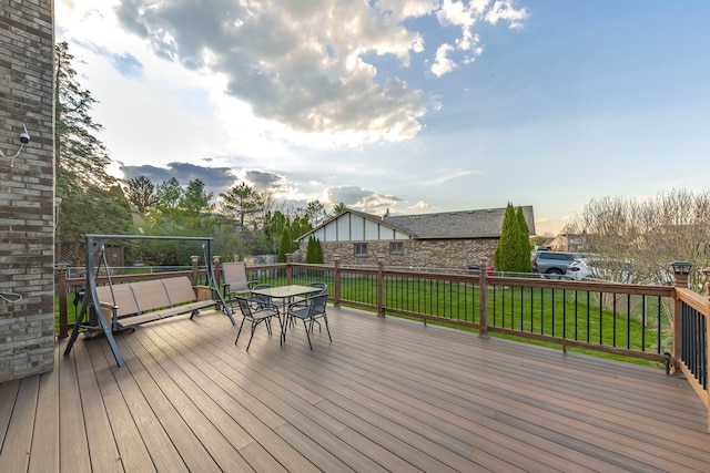 deck featuring outdoor dining space