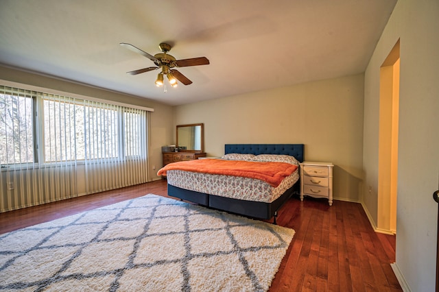 3052 Westman Ct, Bloomfield Hills, MI 48304 - bedroom with a ceiling fan, baseboards, and wood-type flooring