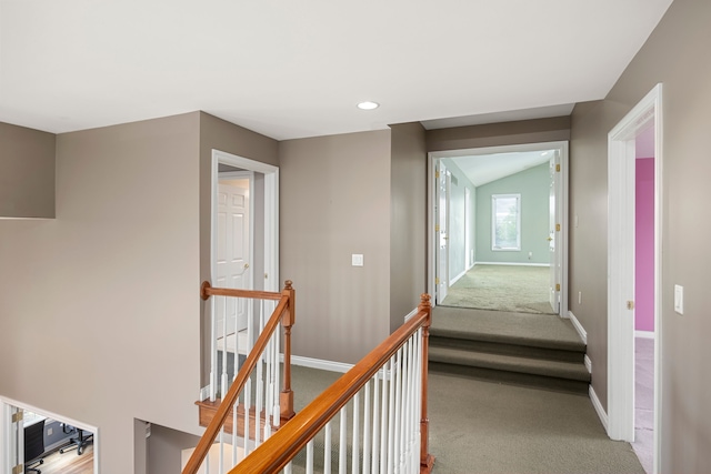 24160 Argyle St, Novi, MI 48374 - hallway featuring carpet, an upstairs landing, and baseboards