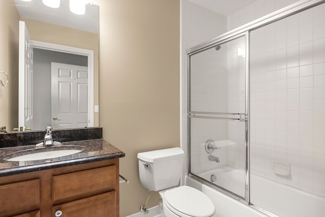 24160 Argyle St, Novi, MI 48374 - full bath featuring vanity, toilet, shower / bath combination with glass door, and baseboards