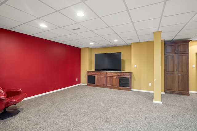 24160 Argyle St, Novi, MI 48374 - cinema featuring carpet, baseboards, recessed lighting, and a drop ceiling