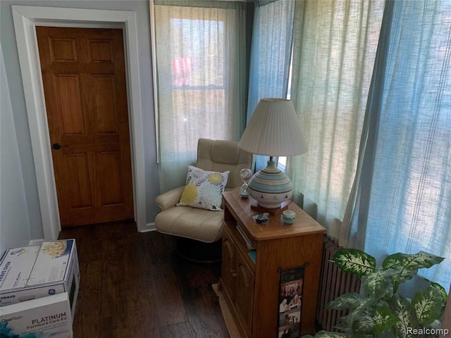 sitting room with wood finished floors