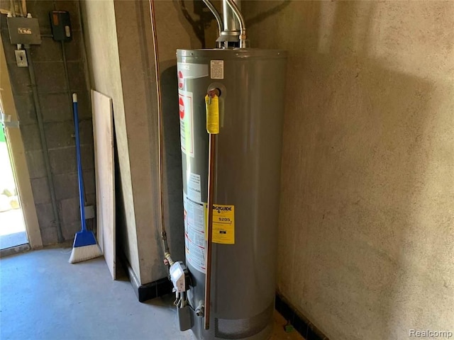 utilities featuring gas water heater