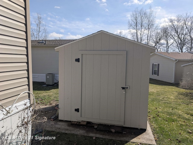 view of shed featuring central AC