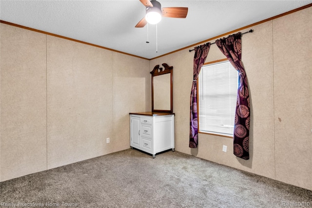 1822 Elizabeth Ter, Madison Heights, MI 48071 - unfurnished room with carpet floors, a ceiling fan, and crown molding