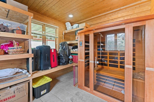 storage room featuring a sauna