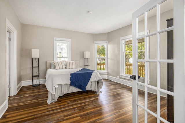 65 N Lake St, Grant, MI 49327 - bedroom featuring dark wood finished floors, baseboards, and multiple windows