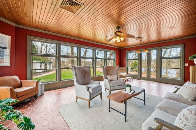 2801 Niles Buchanan Rd, Buchanan, MI 49107 - sunroom featuring french doors and visible vents