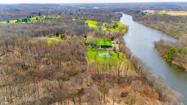2801 Niles Buchanan Rd, Buchanan, MI 49107 - bird's eye view featuring a wooded view and a water view