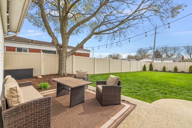 view of patio with a fenced backyard