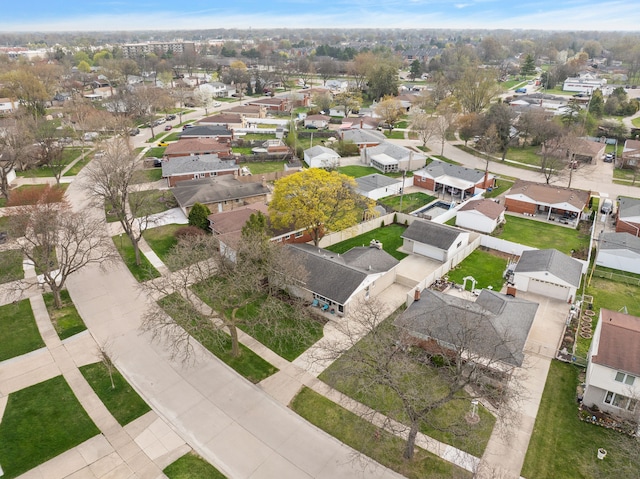 drone / aerial view with a residential view