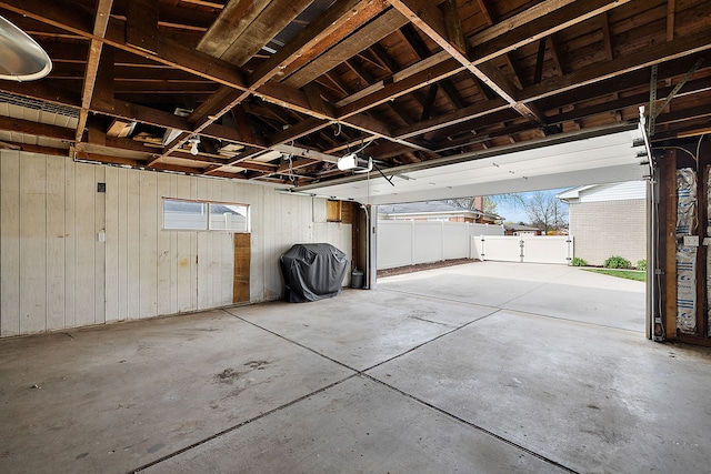 garage featuring a garage door opener