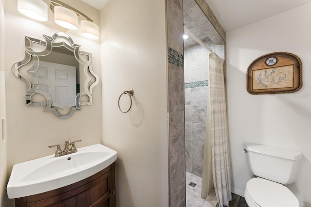 16191 Seymour Rd, Argentine, MI 48451 - full bathroom with a tile shower, toilet, and vanity