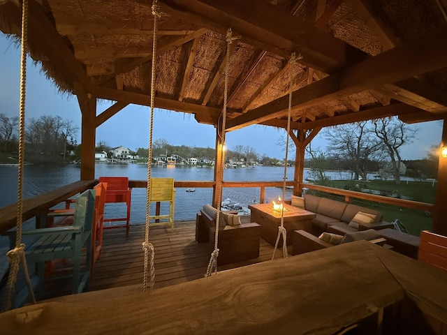 16191 Seymour Rd, Argentine, MI 48451 - dock featuring a fire pit and a water view
