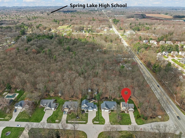 drone / aerial view with a residential view