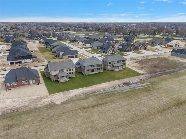 aerial view with a residential view