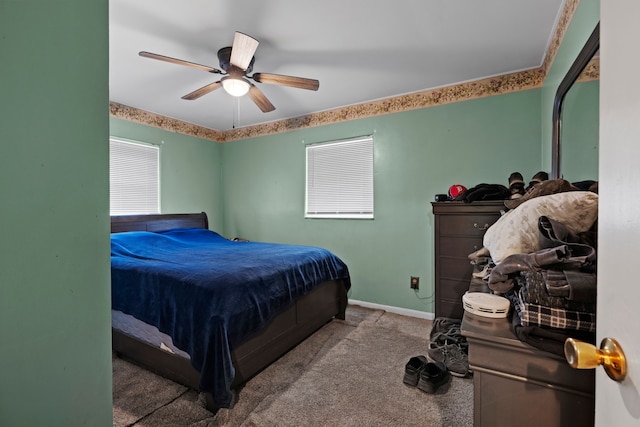 1401 S Williams Lake Rd, Waterford, MI 48327 - carpeted bedroom with baseboards and ceiling fan