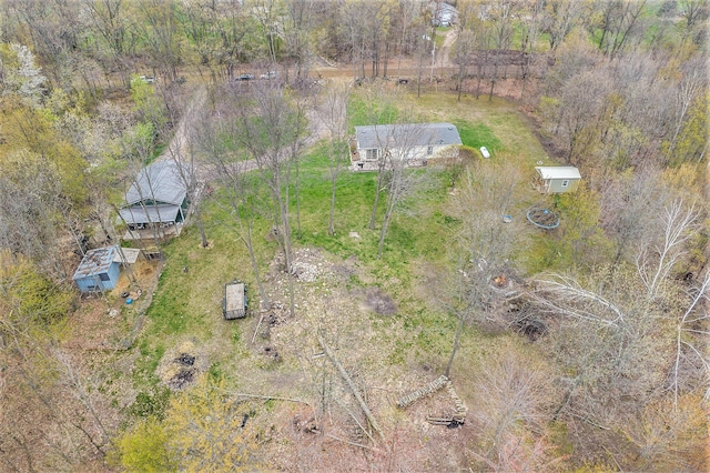 birds eye view of property with a rural view