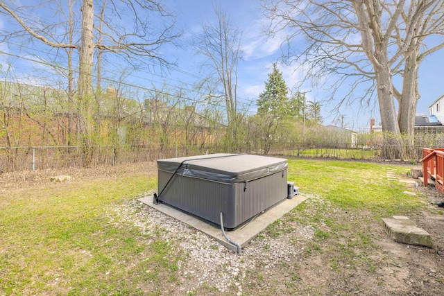 29772 Brentwood St, Southfield, MI 48076 - view of yard with a fenced backyard and a hot tub
