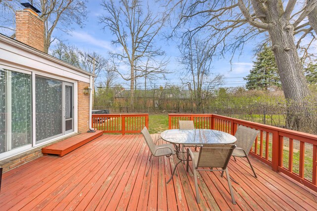 29772 Brentwood St, Southfield, MI 48076 - wooden deck featuring fence and outdoor dining space