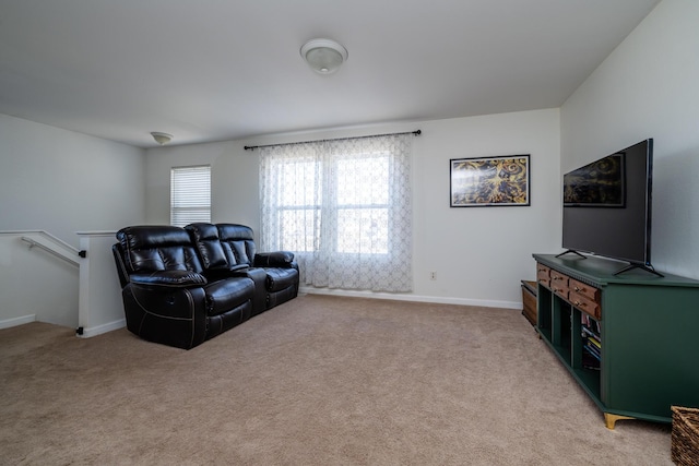 1216 Ellery Grove Ct, Vicksburg, MI 49097 - living room featuring baseboards and light colored carpet