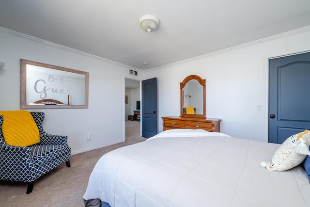 1216 Ellery Grove Ct, Vicksburg, MI 49097 - carpeted bedroom featuring visible vents, crown molding, and baseboards